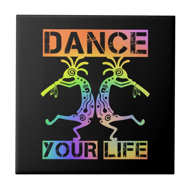 Carreau Amérindiens Kokopelli - Danse ta vie 4 (Devant)