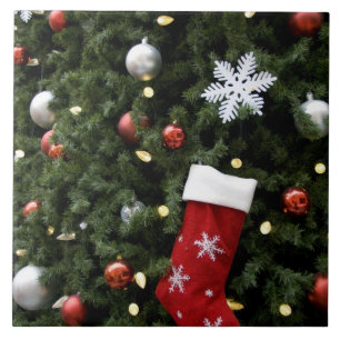 Carreau Amérique du Nord. Décorations de Noël sur arbre. 5