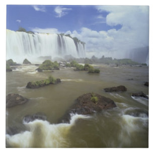 Carreau Amérique du Sud, Brésil, Chutes d'Iguacu. Imposant