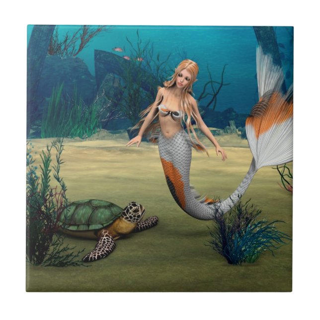 Carreau Amis Sirène et Tortue (Devant)