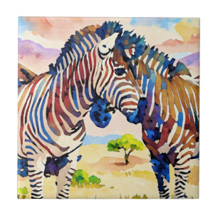 Carreau Amis zèbres dans la savane