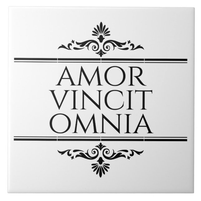 Carreau Amor Vincit Omnia Love conquiert Toutes Les Phrase (Devant)