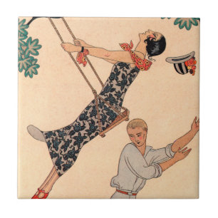 Carreau Amour Art Déco Vintage, La Balançoire de George Ba