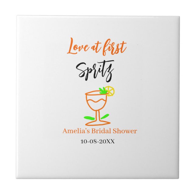 Carreau Amour au premier spritz orange noir enterrement de (Devant)