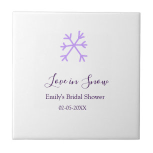 Carreau Amour dans la neige douche de mariée flocons de ne