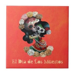 Carreau Amour maternel squelettique mexicain