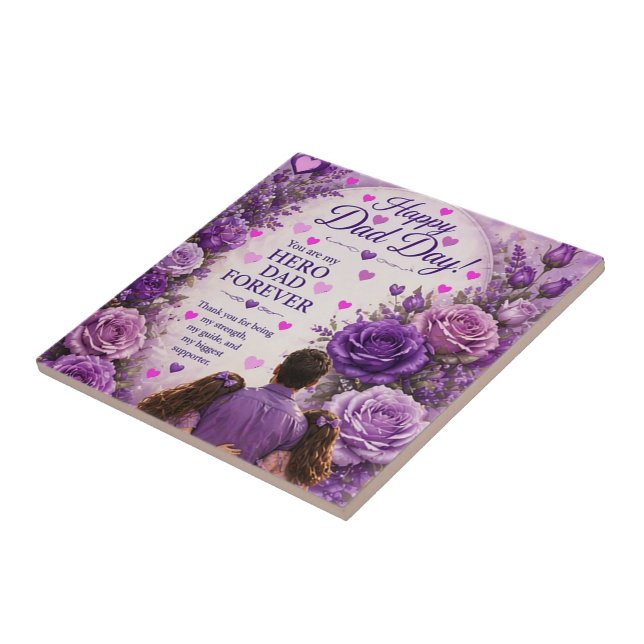 CARREAU AMOUR POUR PAPA DE LA PART DES FILLES (Côté)