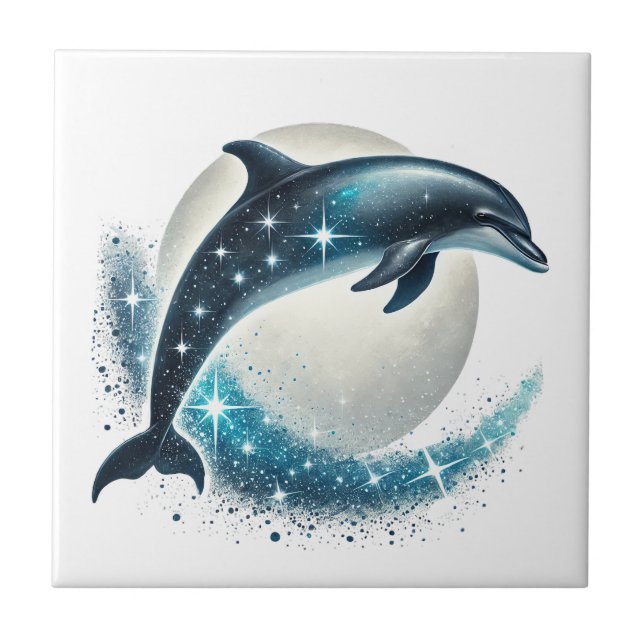 Carreau Amoureux de dauphins de plage mignons (Devant)