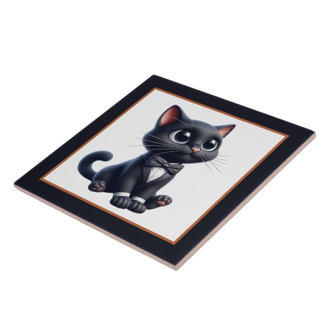 Carreau amoureux de les chats noirs cool (Côté)