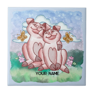 Carreau Amoureux des cochons  