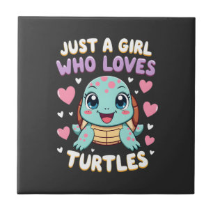 Carreau Amoureux des tortues de mer juste une fille qui ai