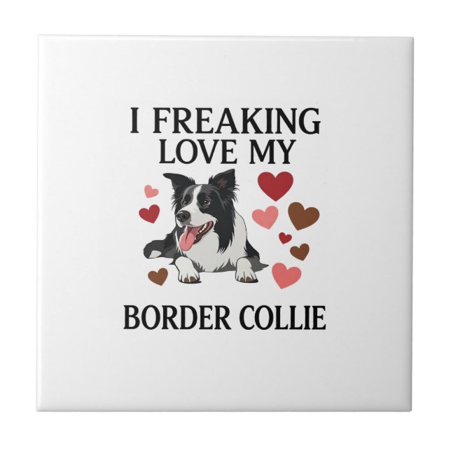 Carreau Amoureux fou de Border Collie_1 (Devant)