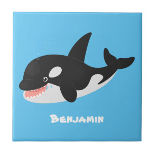 Carreau Amusante baleine orque mignonne dessin animé