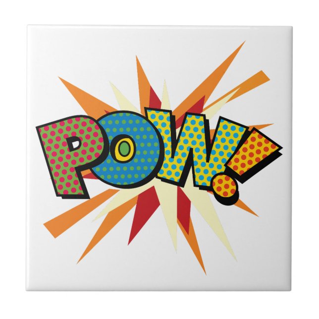 Carreau Amusement POW Bande Dessinée Rétro Pop Art (Devant)