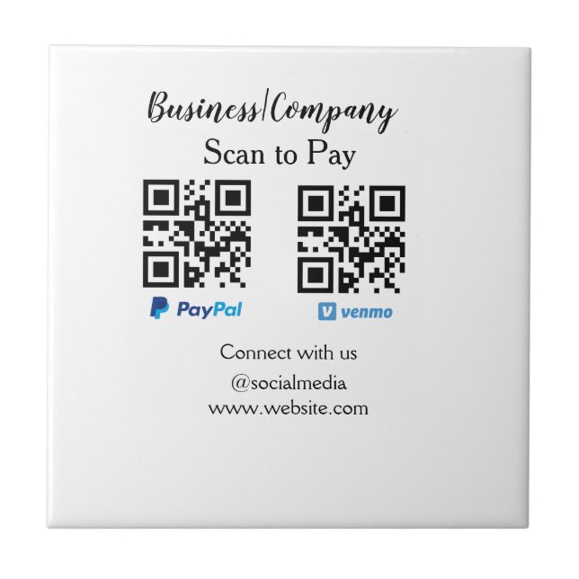 Carreau Analyser pour payer q r code paypal venmo ajouter  (Devant)