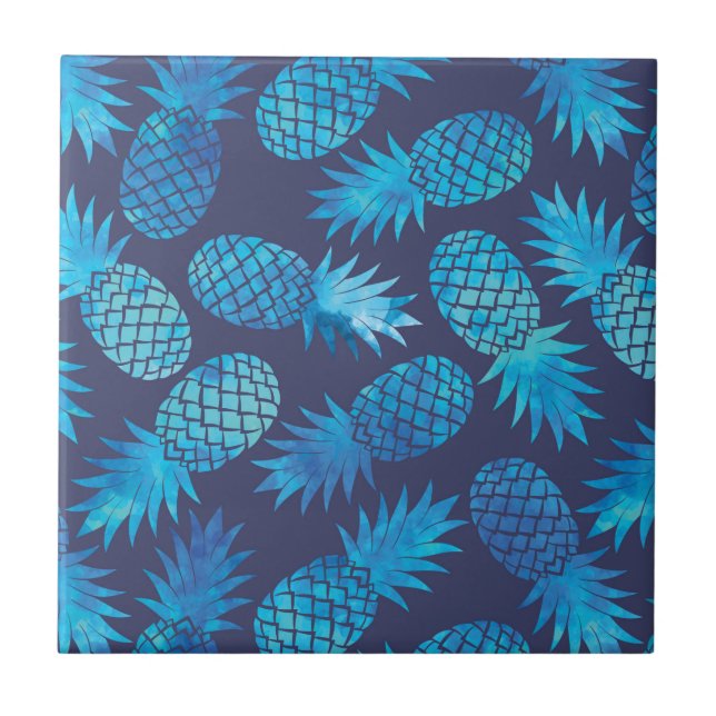 Carreau Ananas bleus de colorant de cravate (Devant)