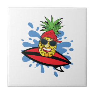 Carreau Ananas de surf drôle