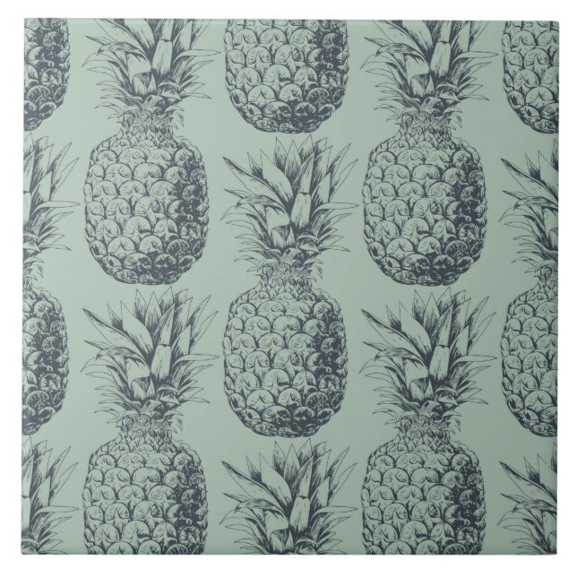 Carreau Ananas, fruit tropical design motif (Devant)