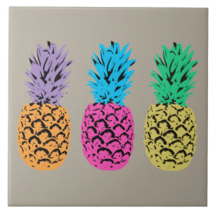 Carreau Ananas illustrés colorés