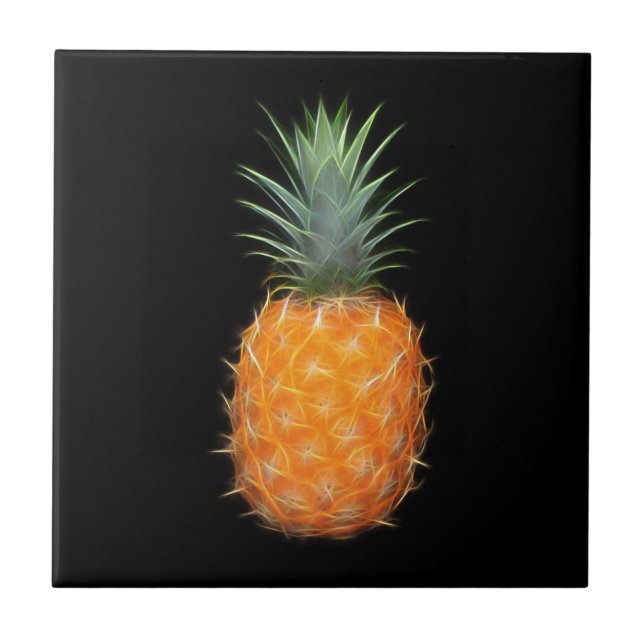 Carreau Ananas Néon Fruit Lumineux Art  (Devant)