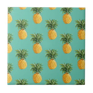 Carreau Ananas tropicaux sur Teal