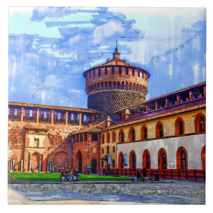 Carreau Ancien château médiéval de Sforza, Milan, Itali