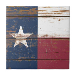 Carreau Ancien drapeau de l'État du Texas en bois