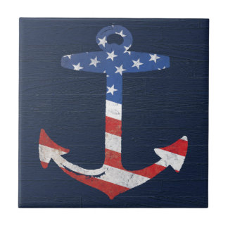 Carreau Ancre patriotique vintage USA nautiques de drapeau
