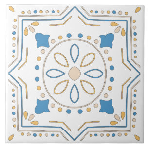 Carreau Andalouse géométrique méditerranéenne bleu rose