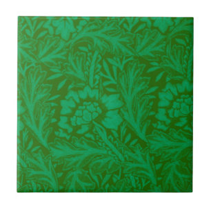 Carreau Anémone dans Forest Green, un motif de William Mor