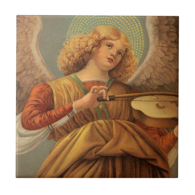 Carreau Ange de la Renaissance jouant du violon Melozzo da (Devant)