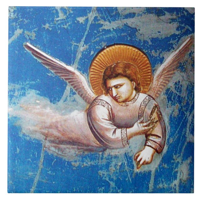 CARREAU ANGE VOLANT DANS LE CIEL BLEU PAR GIOTTO CHRISTMAS (Devant)