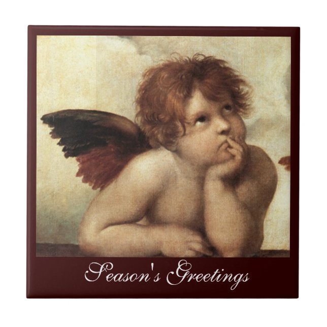 Carreau ANGEL / Cherub ailé Raffaello Sanzio (Devant)