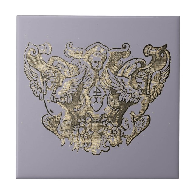 Carreau Angel Engelsputte Coat of Arms Emblem baroque (Devant)