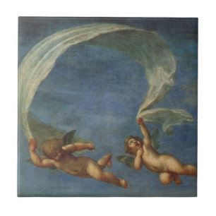 Carreau Anges Détail d'Adonis conduit par les Cupidons par