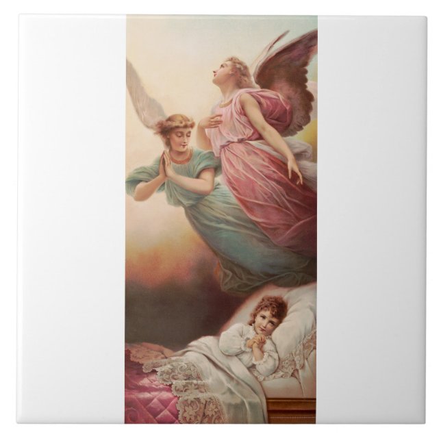 Carreau Anges gardiens avec enfant (Devant)