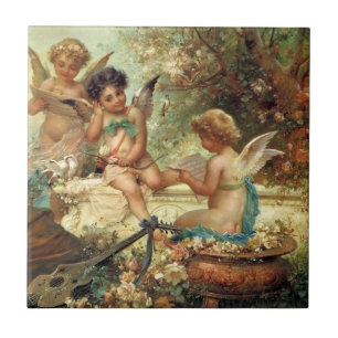 Carreau Anges musiciens par Hans Zatzka, Victorian Fine Ar