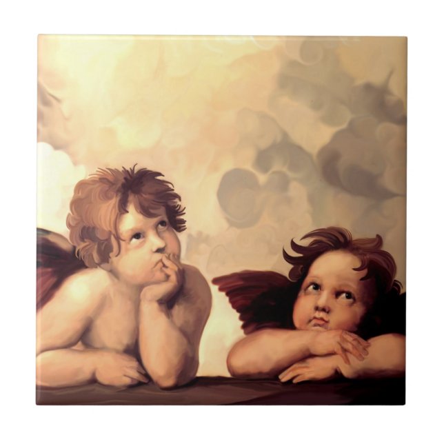 Carreau Anges Raffaelo Sanzio de Sistine Madonna (Devant)