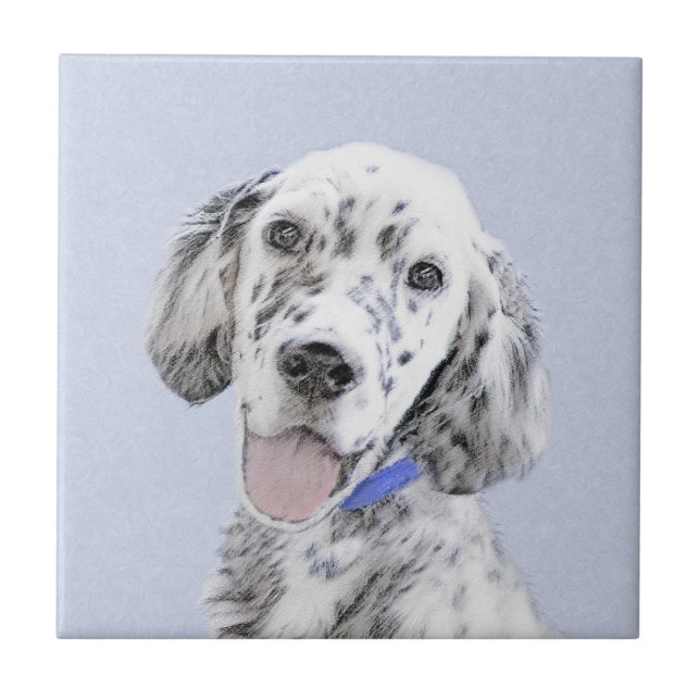 Carreau Anglais Setter Blue Belton Peinture Chien Art (Devant)