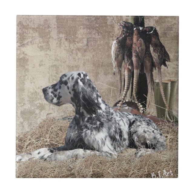 Carreau Anglais Setter, Poster de Tapisserie de chasse de  (Devant)