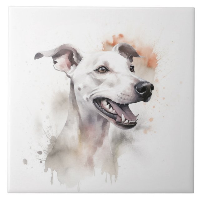 Carreau Animal de compagnie italien Greyhound Dog, Aquarel (Devant)