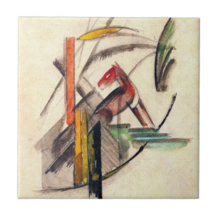 Carreau Animal de Franz Marc, Art Expressionniste Vintage