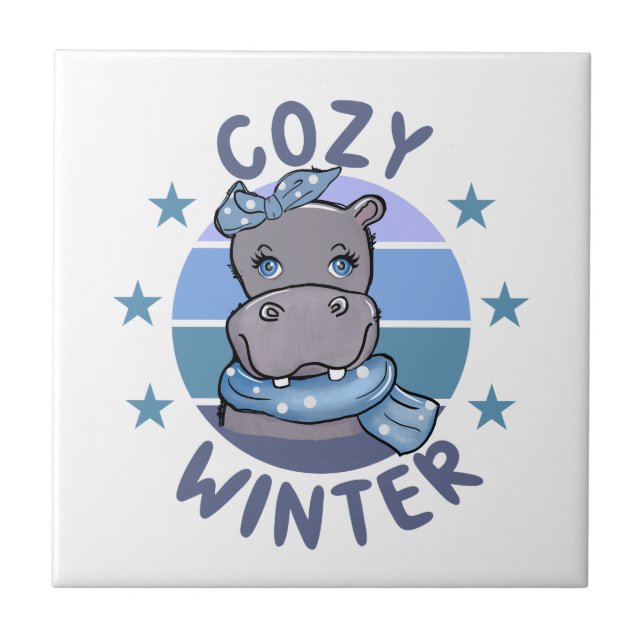 Carreau Animal mignon d'hiver cosy (Devant)