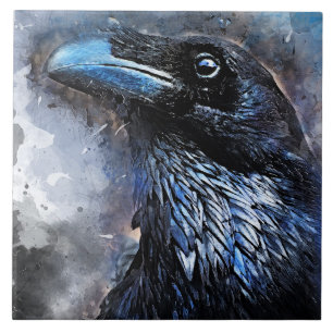 Carreau #animals de #bird de #crow d'art de corneille