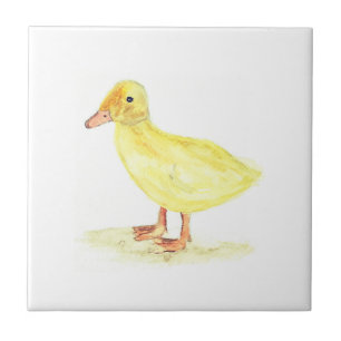 Carreau Animaux de la ferme de canetons aquarelle Art de l