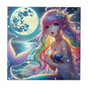 Carreau Anime Girl chanter Moonlight Pixie Rainbow Mermaid
