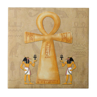 Carreau Ankh Key Of Life On Hieroglyph Ceramic Tile