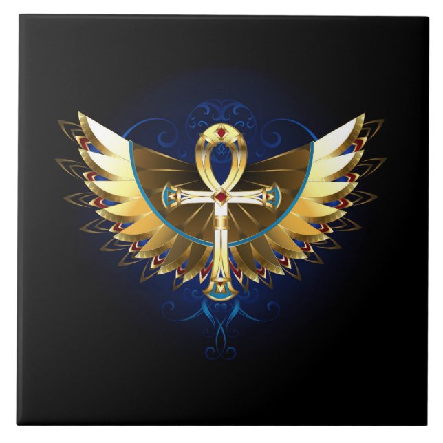 Carreau Ankh or avec ailes (Devant)