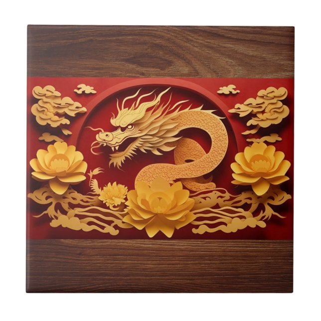 Carreau Année chinoise et vietnamienne du dragon de bois C (Devant)