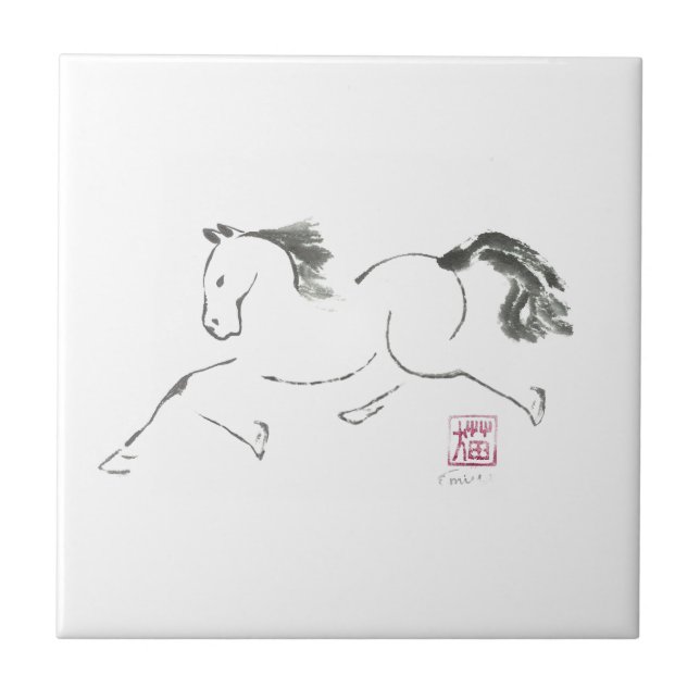 Carreau année de Dancin', Sumi-e du cheval (Devant)